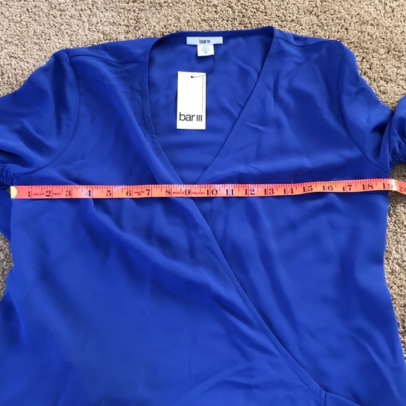 NWT! Bar lll medium conalt blue wrap blouse - Picture 7 of 8